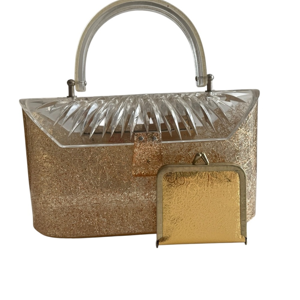 Vintage 1950’s Gilli Original New York Elegant Gold Women's Handbag & Mirror